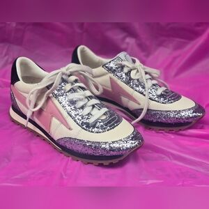 Marc Jacobs Women's Sneakers with Pink and Silver Glitter